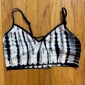 Black and White Tie-Dye Bralette